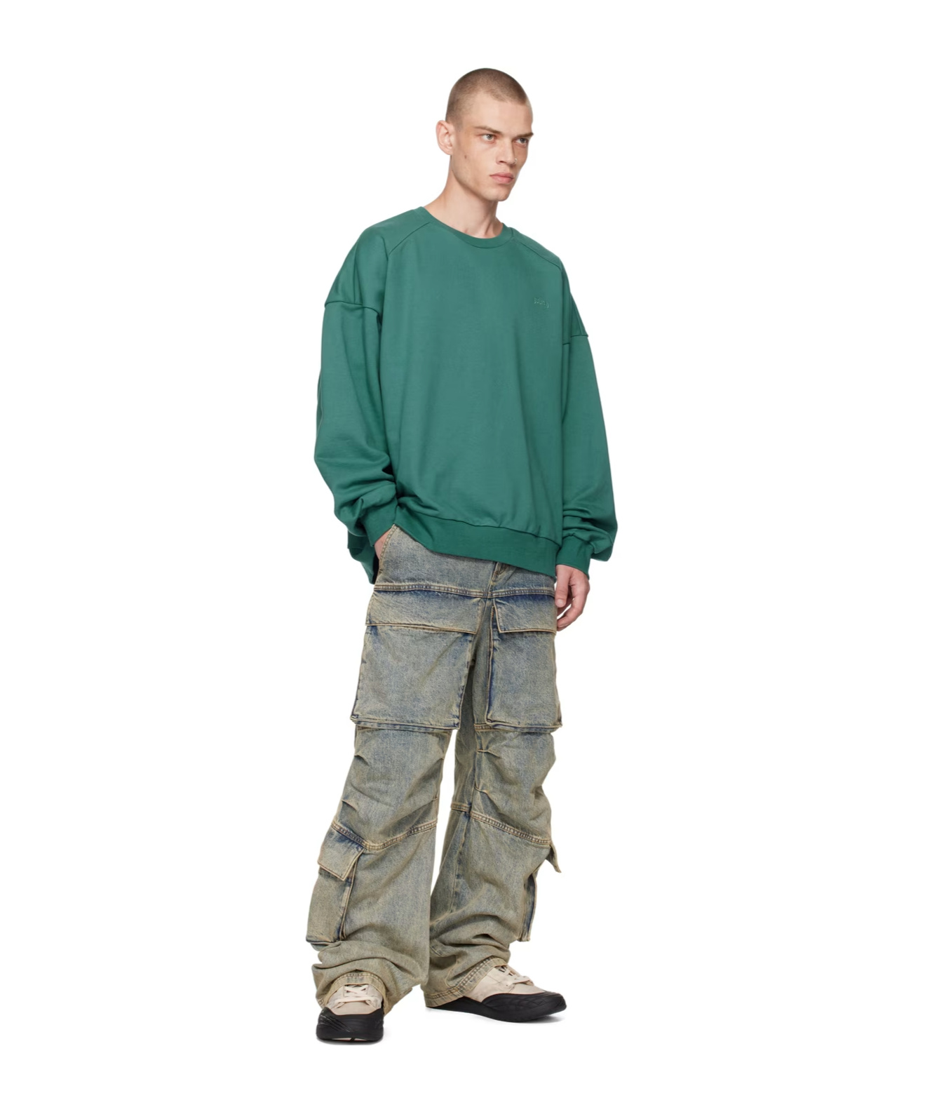 Juunj Green Embroidered Sweatshirt In Blue