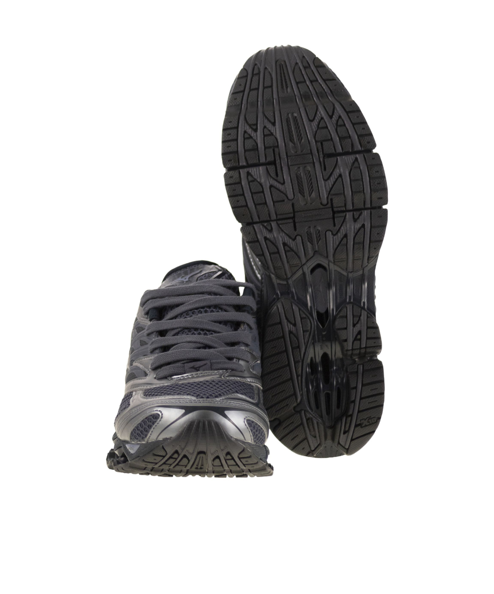 Mizuno Wave Print Sneakers With Advanced Technology In Black