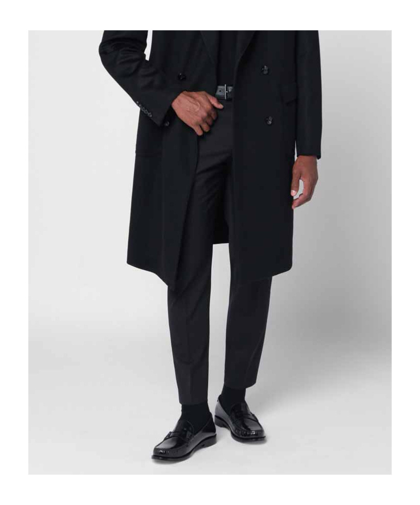 Pt Torino Black Stretch Wool Pant In Black
