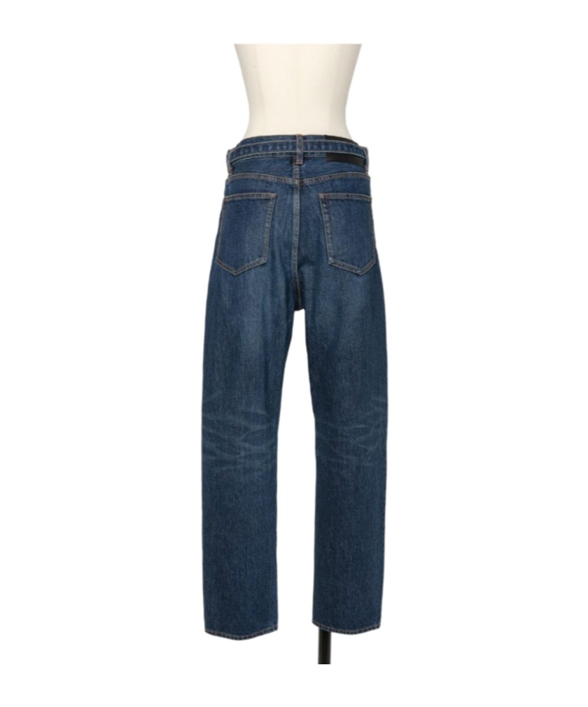 SACAI BELTED STRAIGHT JEANS