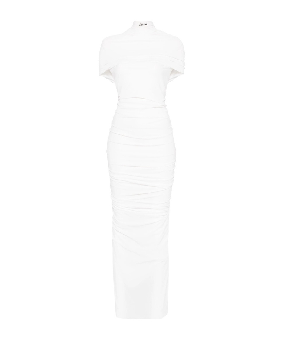 Jean Paul Gaultier Stretch-jersey Fringed Maxi Dress In White