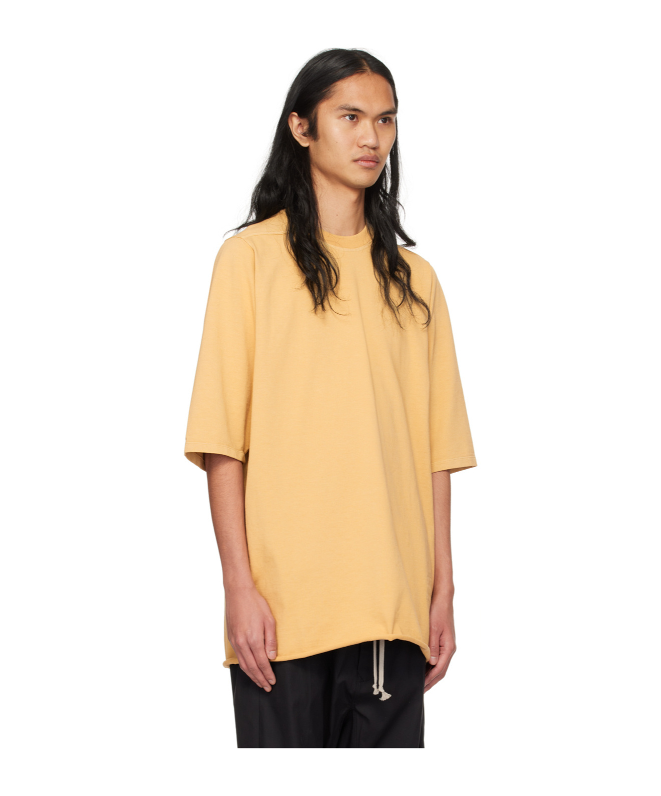 Rick Owens Drkshdw Jumbo T-shirt With Round Neck In Yellow