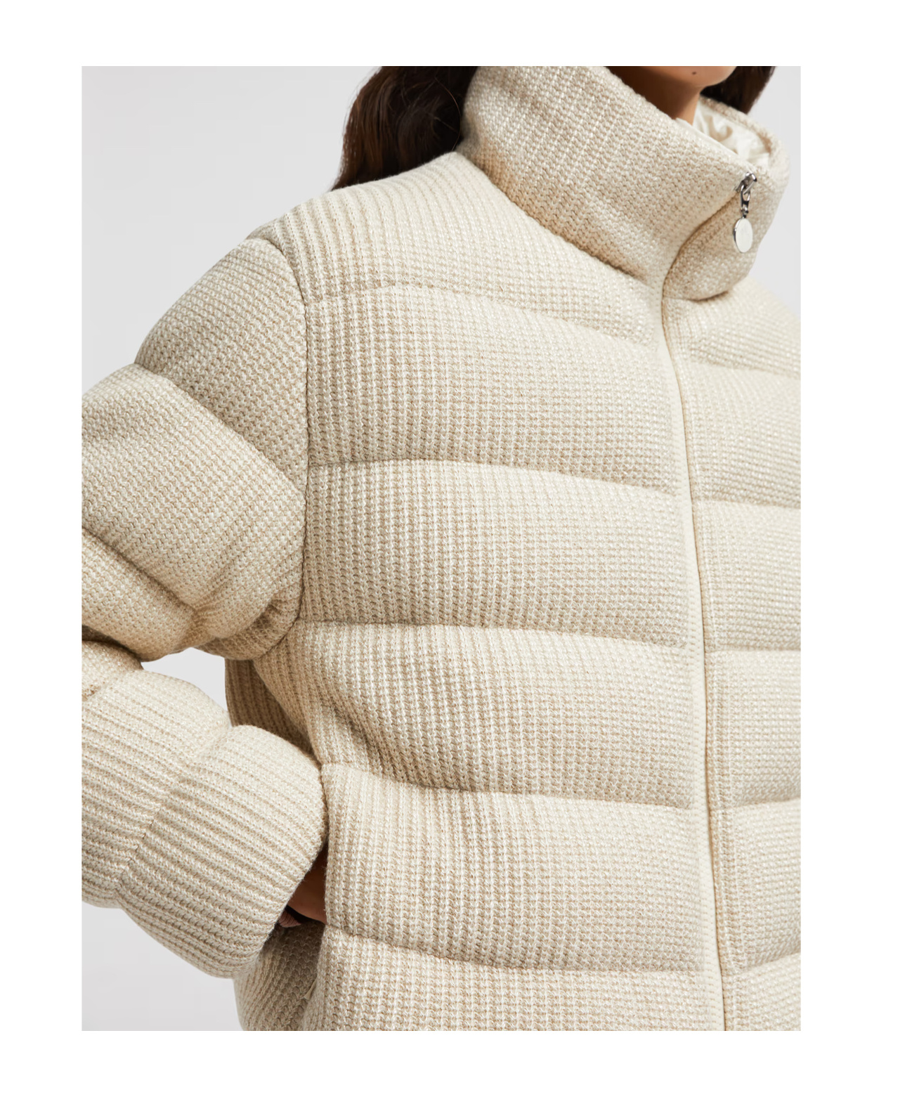 Moncler Gencay Snap Button Fastening Down Jacket In Nude