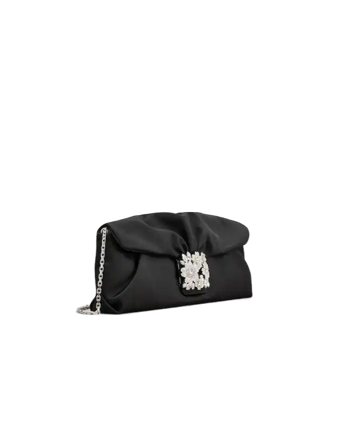 Roger Vivier Effrolessons Embellished Foldover Top Clutch Bag In Black