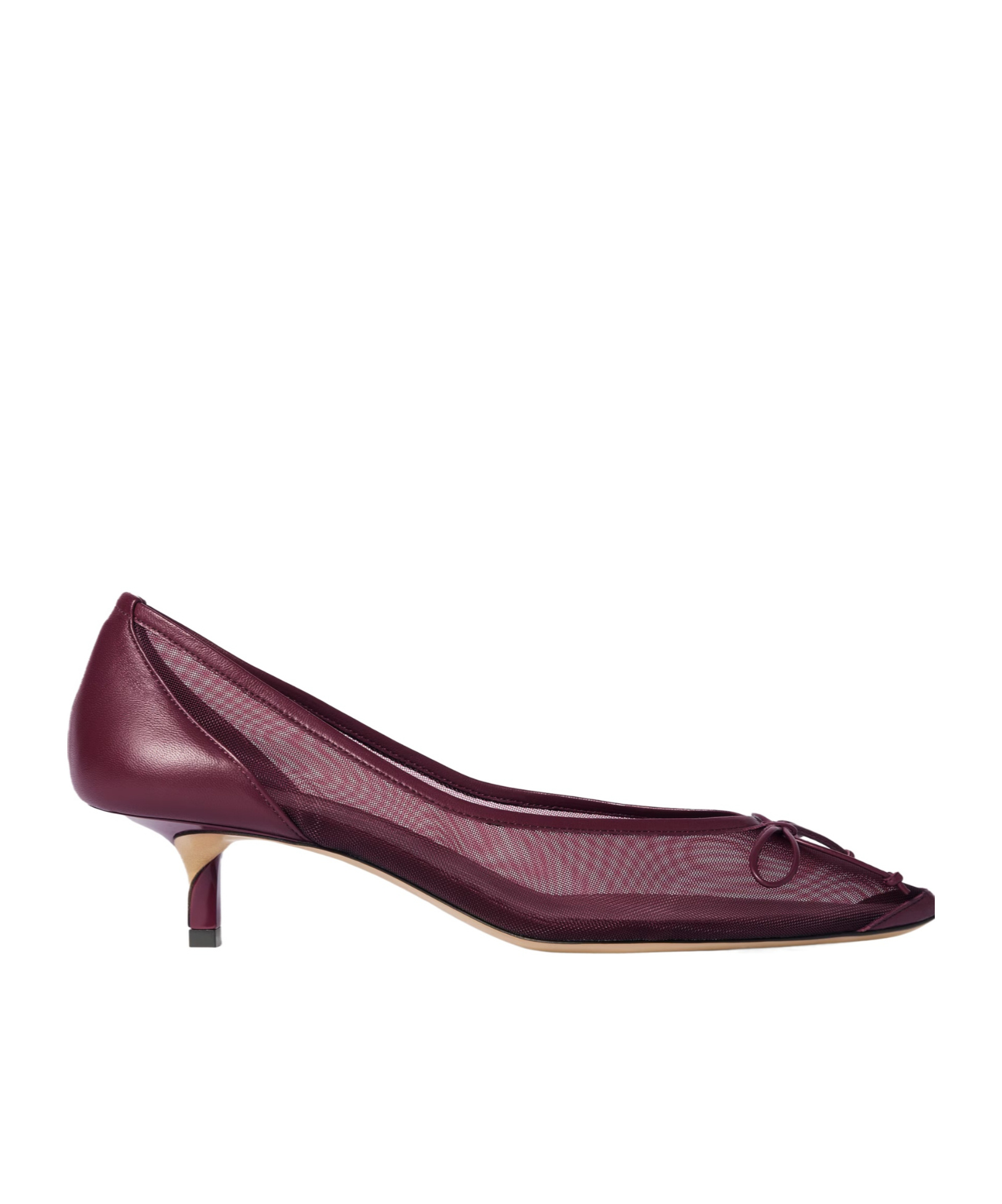 Jacquemus Low Twisted Pumps In Burgundy