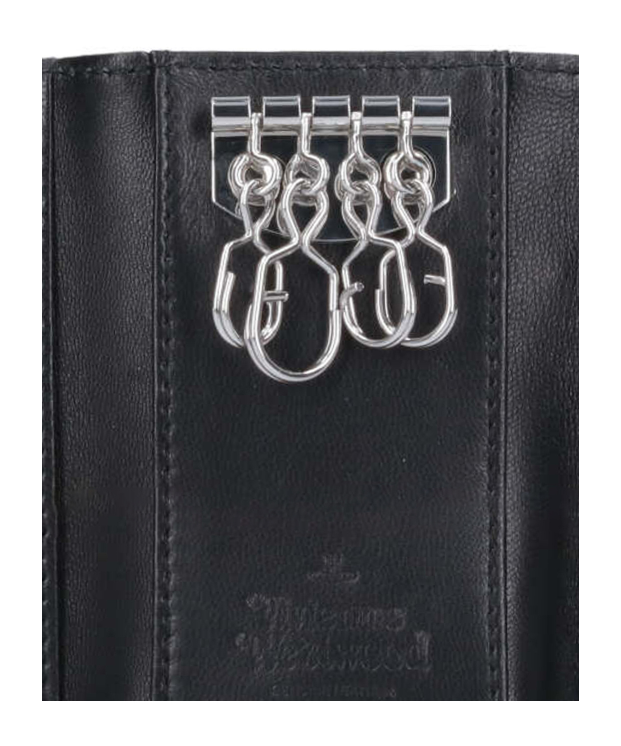 Vivienne Westwood "orb" Logo Keyring In Black