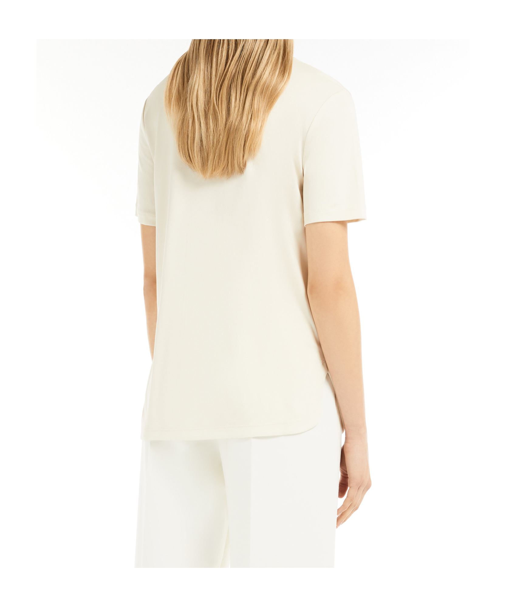 Max Mara Silk Interlock T-shirt In White