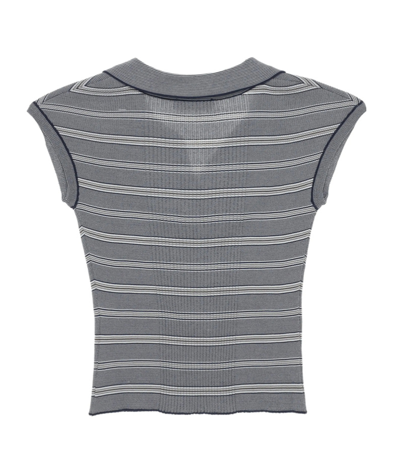 Shop Low Classic Striped Knit Polo Shirt In Multi-color