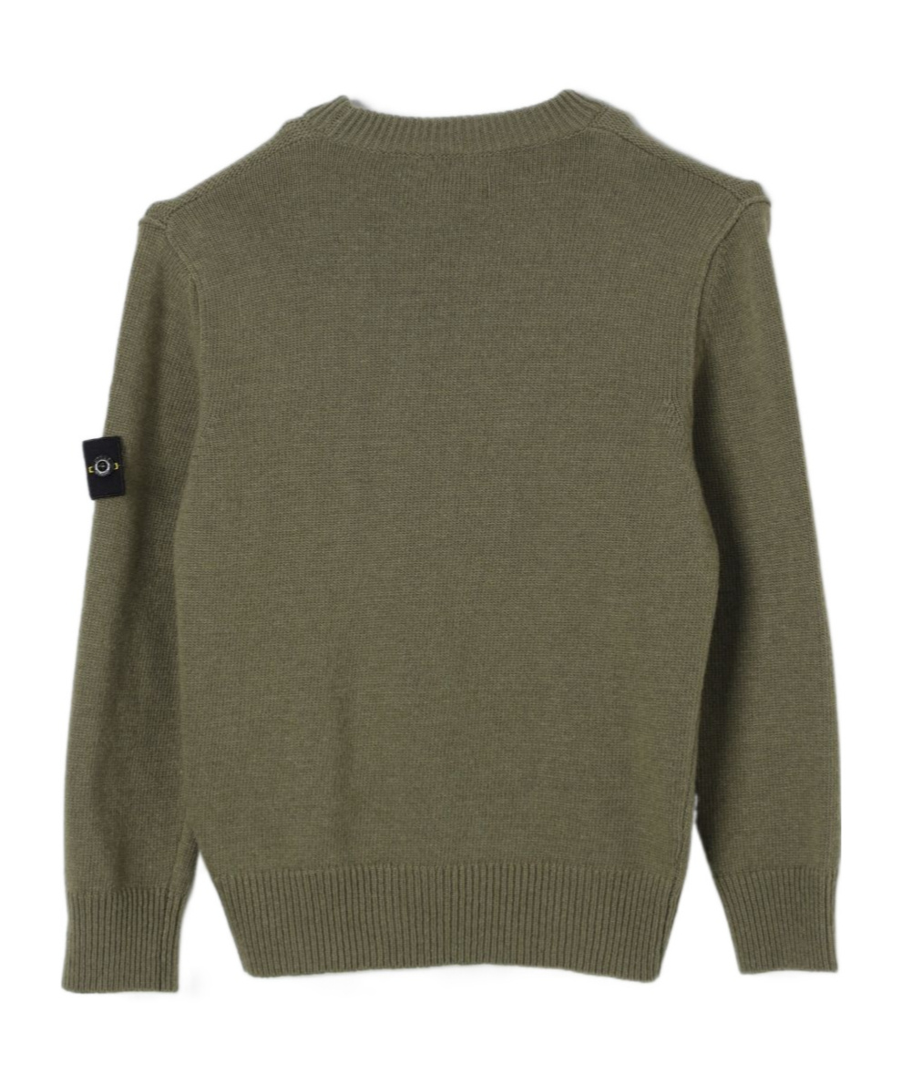 Stone Island Compass Badge Sweater In Green