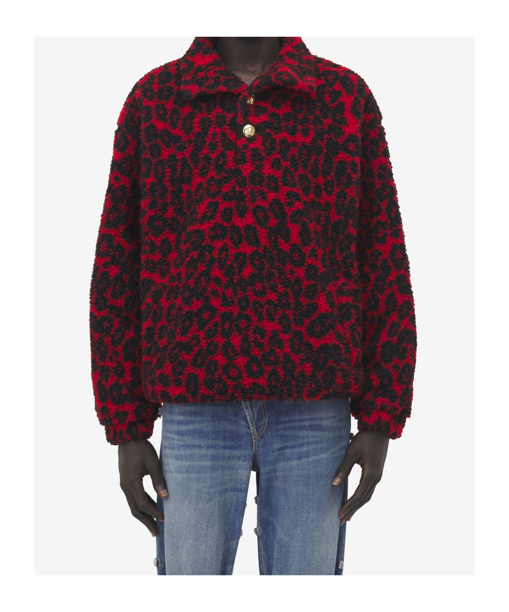 Alexander Mcqueen Leopard Print Fleece Jacket Jackets In Black