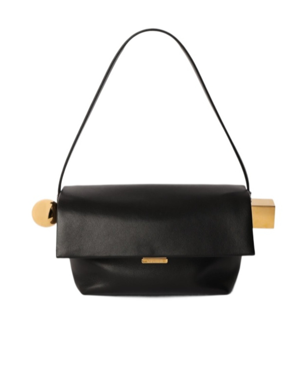 Jacquemus Rond Carr Leather Crossbody Bag In Black