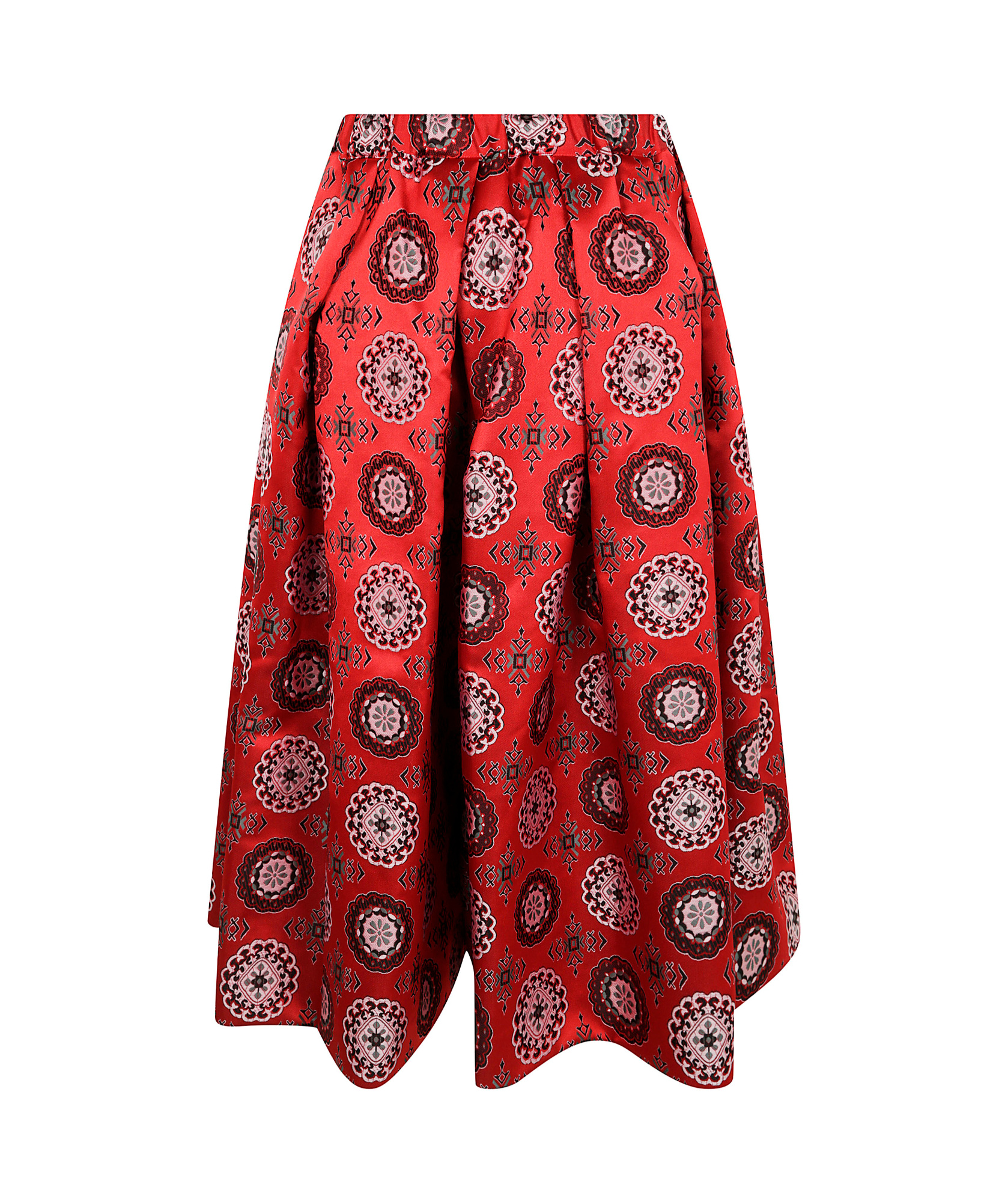 Shop Comme Des Garçons Cropped Trousers In Red Multi