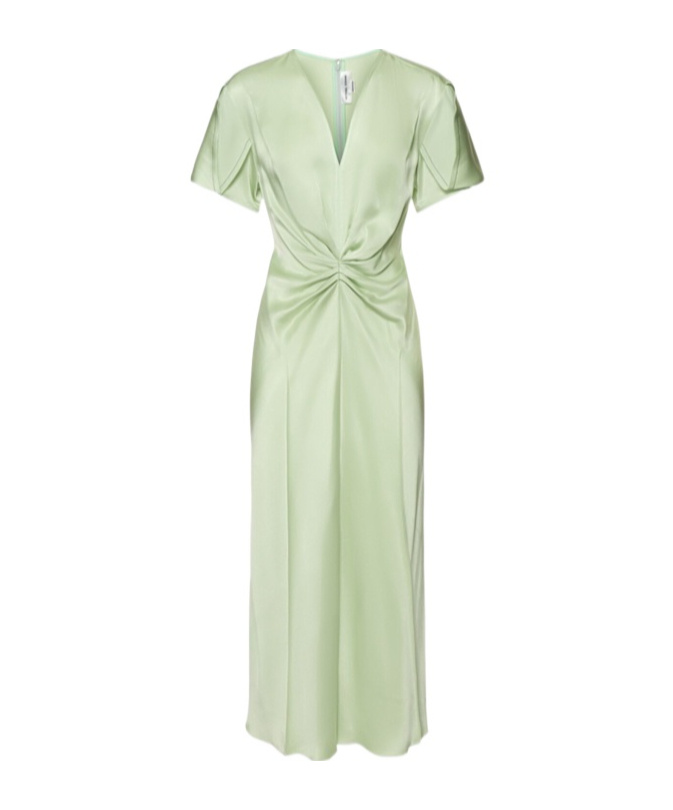 Victoria Beckham Women's Gathered V-neck Midi Dress