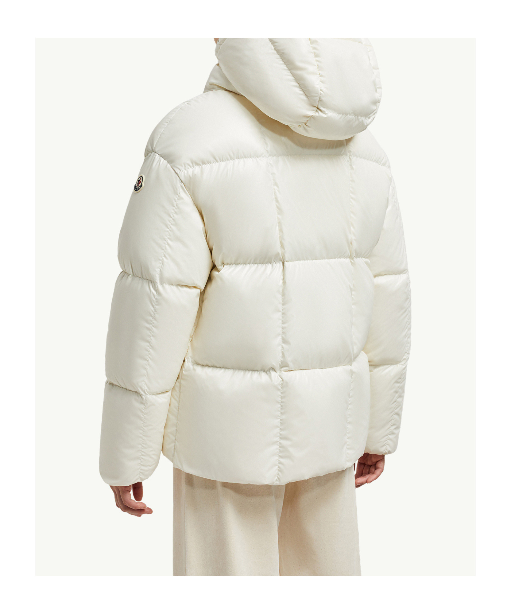 Moncler Parana Hooded Short Down Jacket In White