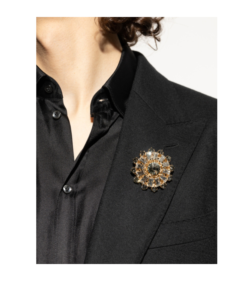 Dolce & Gabbana Crystal-embellished Brooch In Multi