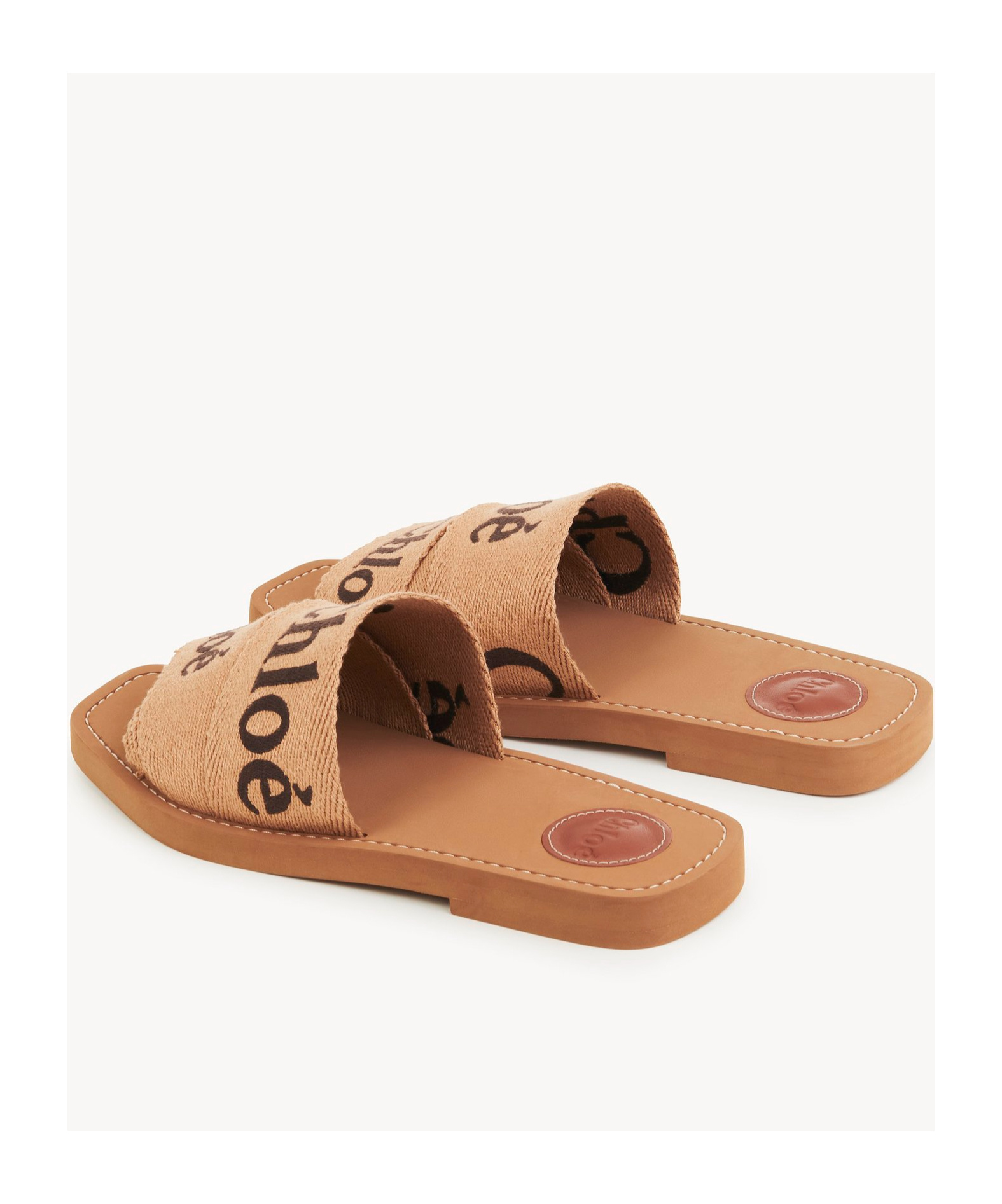 Chloé Tan Woody Sandals In Brown