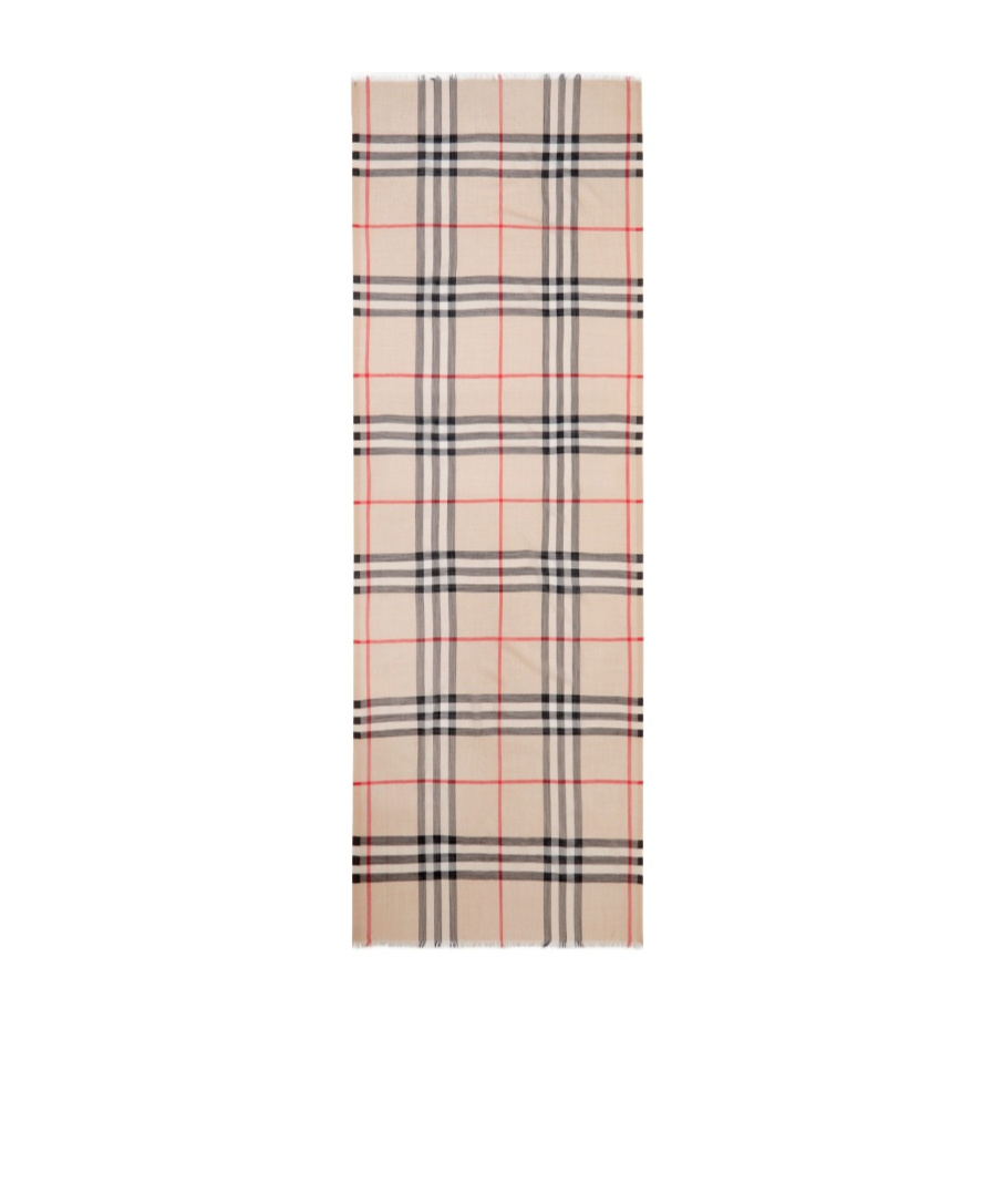 BURBERRY BURBERRY CHECKED FRAYED-EDGE SCARF