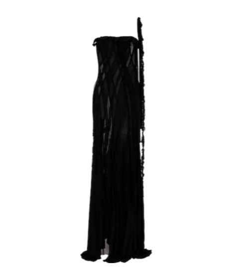Blumarine Draped One-shoulder Gown In Black
