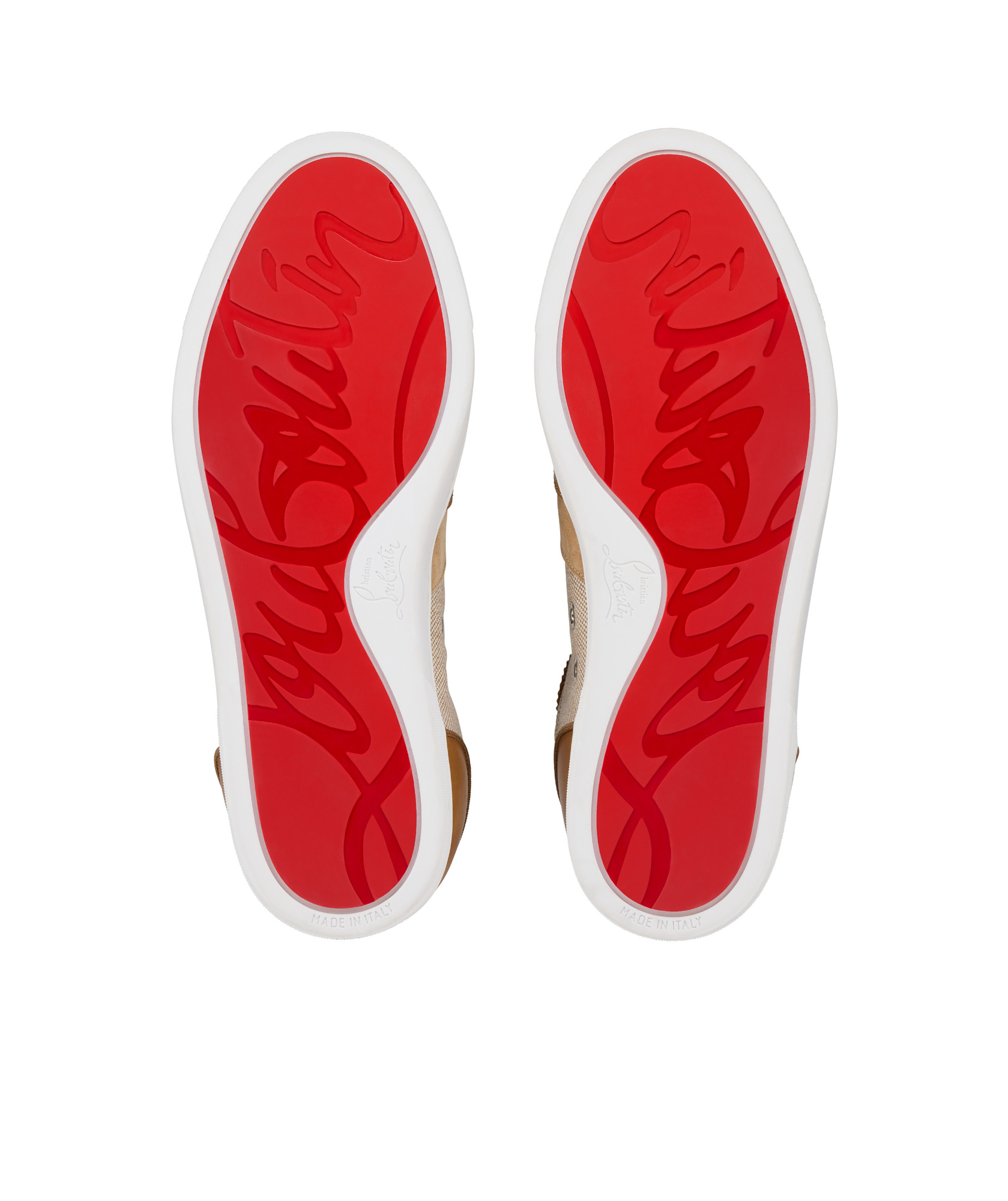 Christian Louboutin Tutti Rui Leather-trimmed Sneakers In Nude