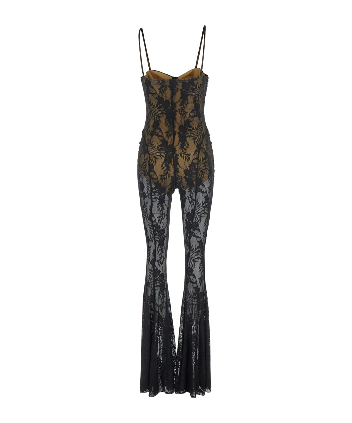 Shop Norma Kamali Underwire Fishtail Jumpsuit W/ Bodysuit In Black