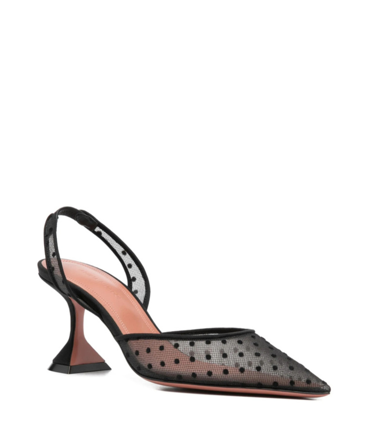 Amina Muaddi Pointed High-heeled Sandals In Black