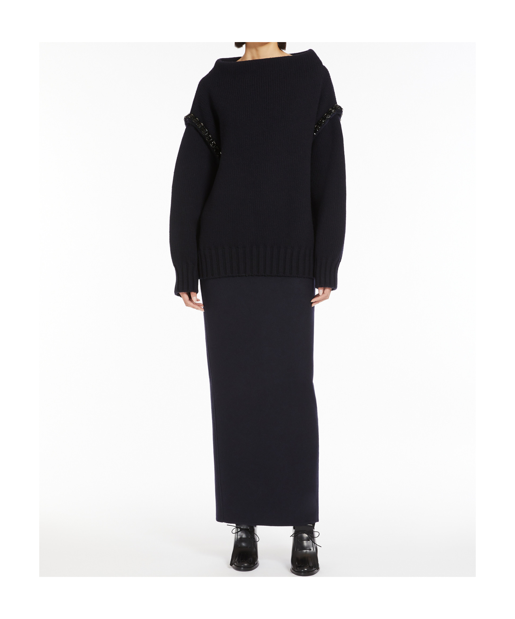 Shop Max Mara High Waist Long Skirt In Black