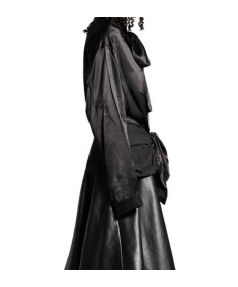 Balenciaga Women's Knotted Lavalière Blouse In Black In Black