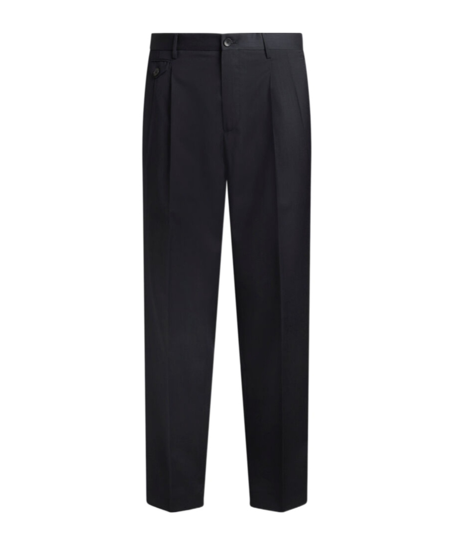Etro Carrot Leg Wool Pants In Black