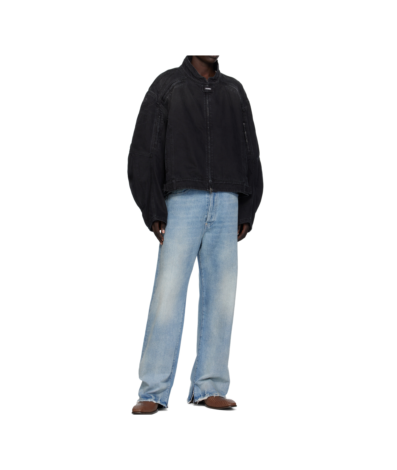 Vetements Racing Denim Jacket In Black
