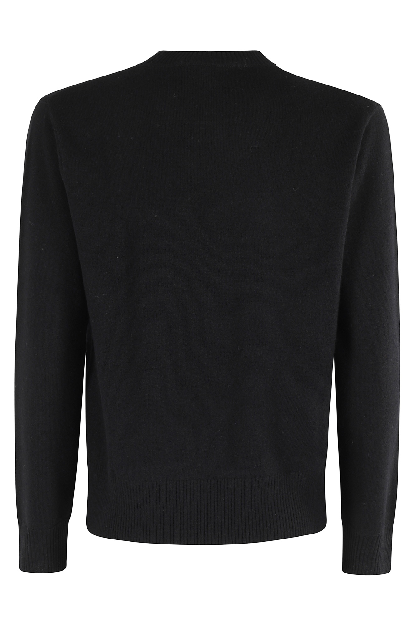 Seventy Classic Round Neck Sweater In Luxurious Wool-cashmere Blend In Black