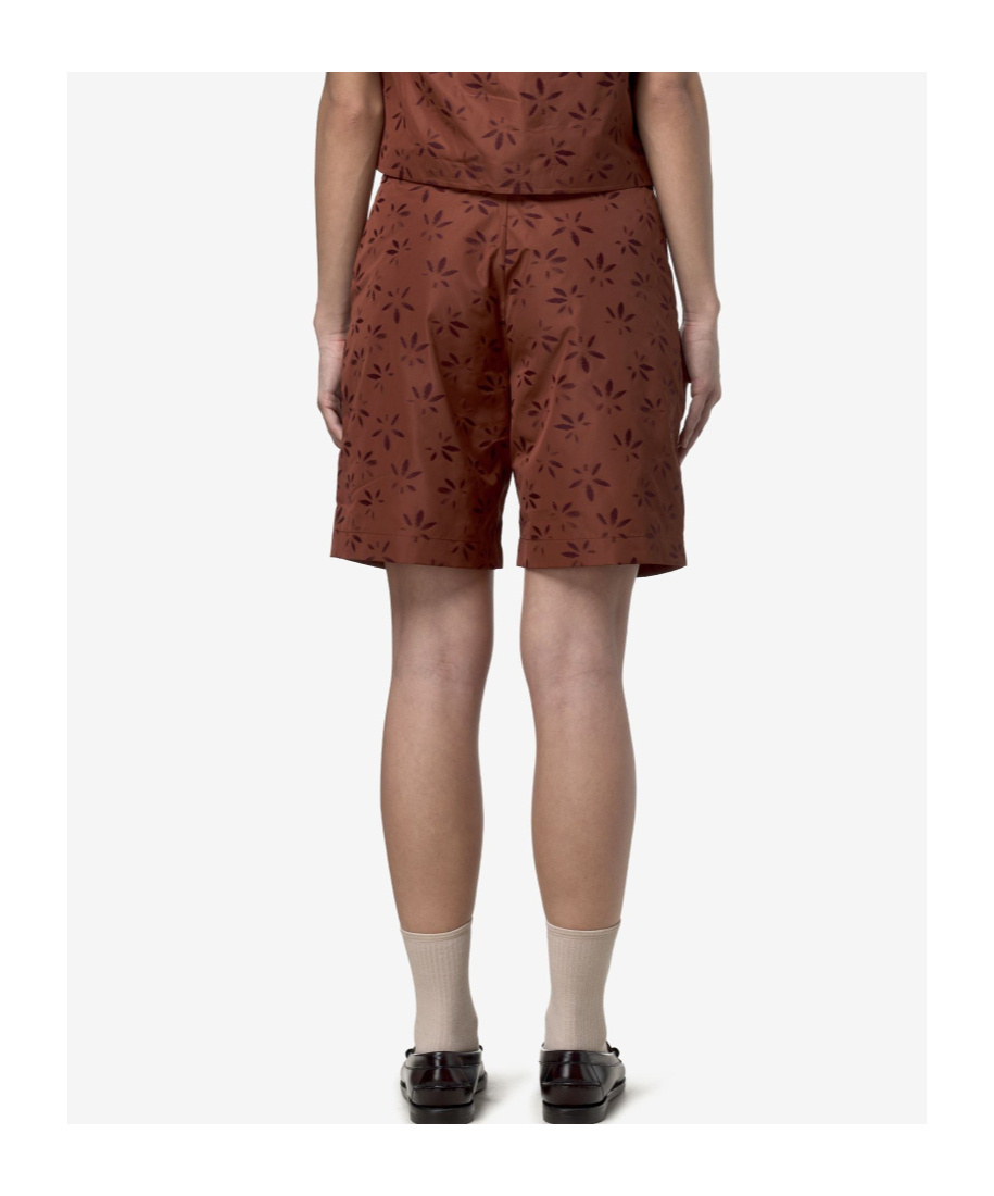 K-way Patterned Bermuda Shorts In Burgundy