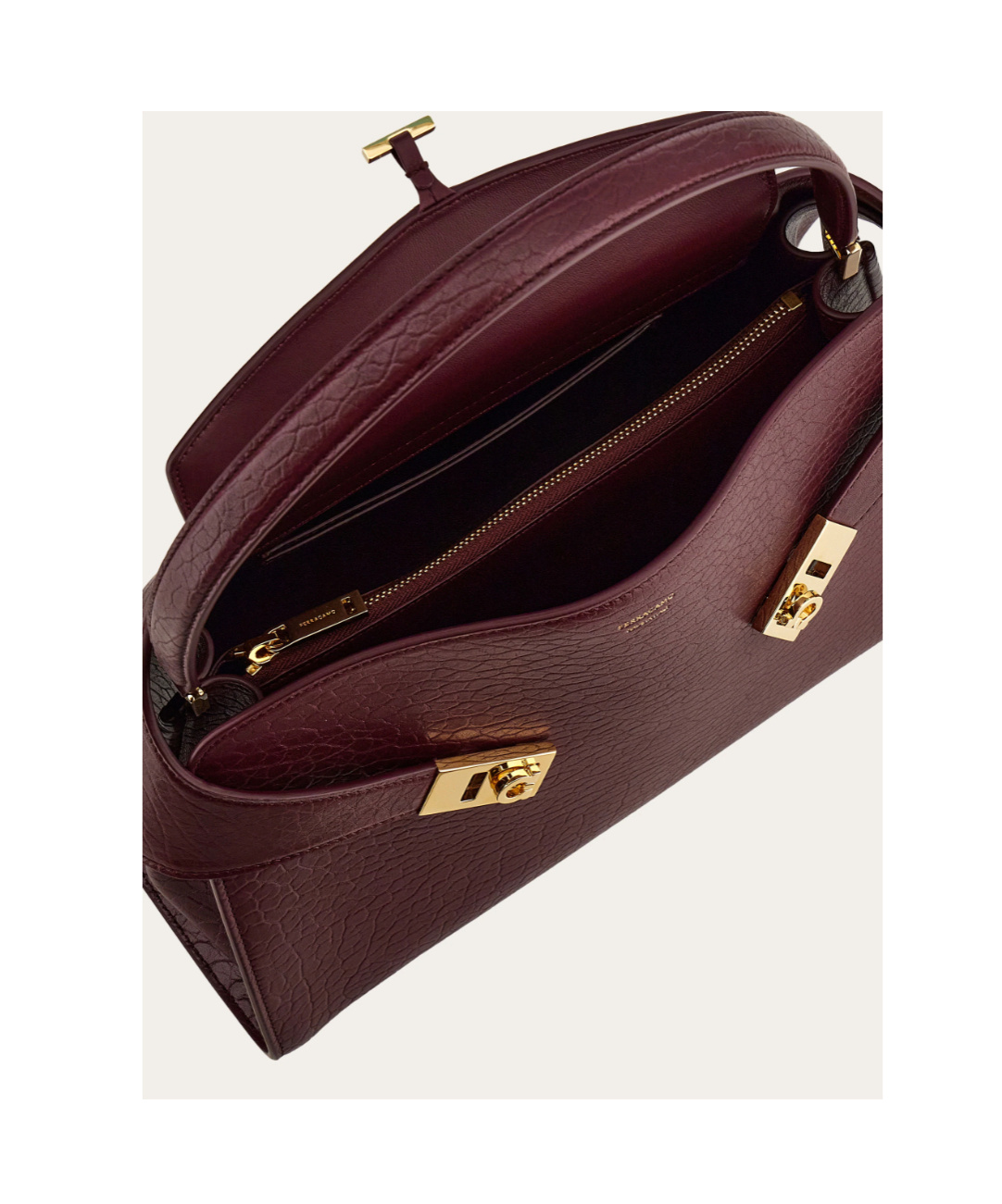 Ferragamo Hug Soft Shoulder Bag (m) In Purple