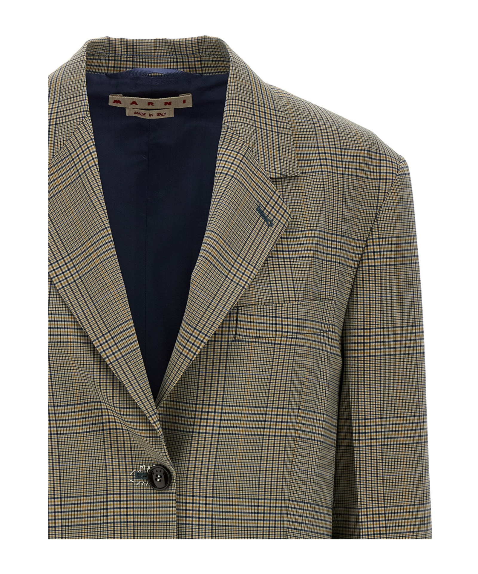 Marni Check Blazer Prince Of Wales In Green