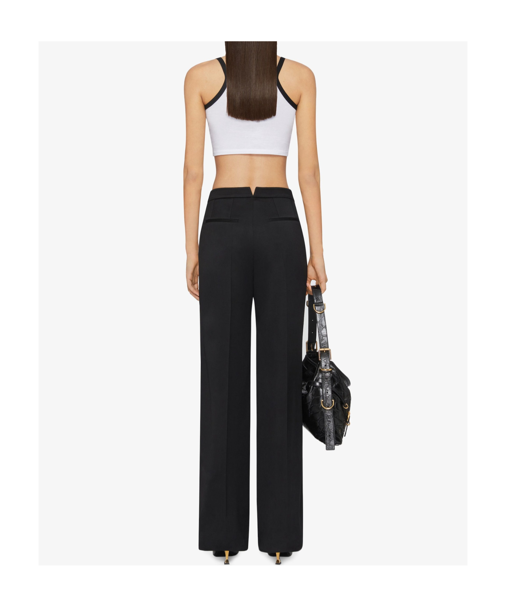 Givenchy Cropped Tank Top In Cotton And Crystals With 4g Detail In White