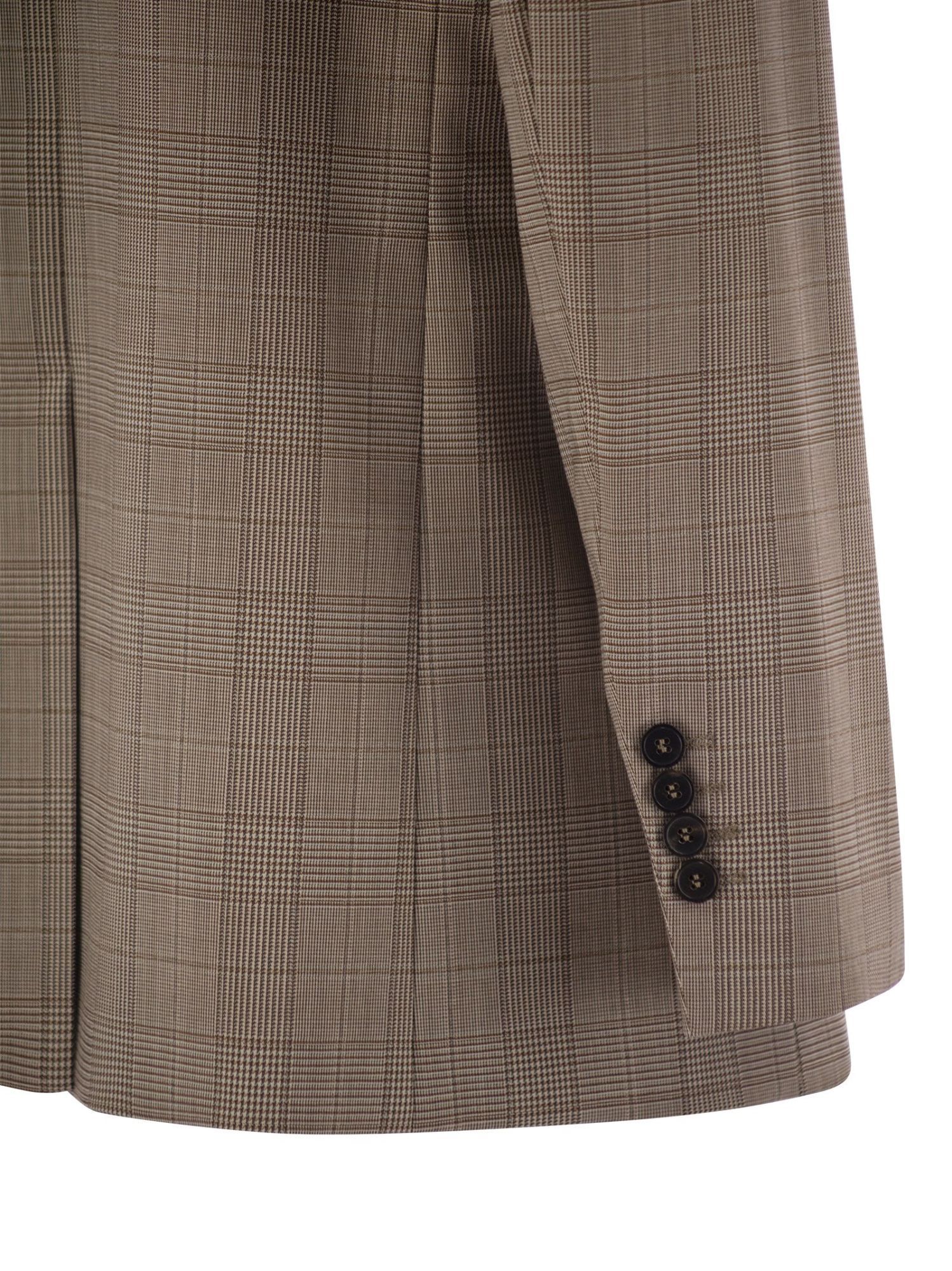 Shop Max Mara Studio Single-breasted Checked Jacket In Brown