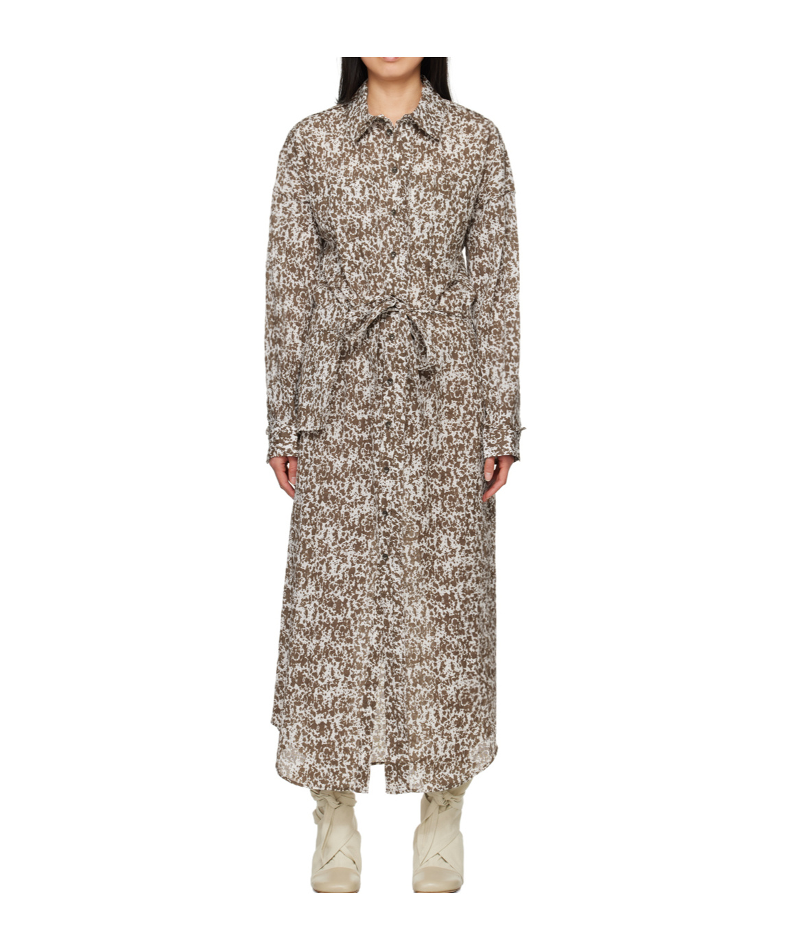 Lemaire Printed Lapel Dress In Multicolor