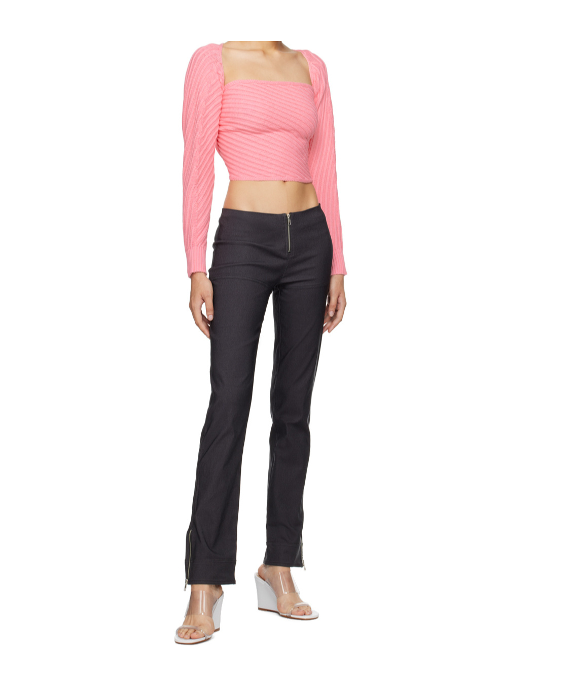 Gimaguas Marianne Mangas Ribbed-knit Jumper In Pink