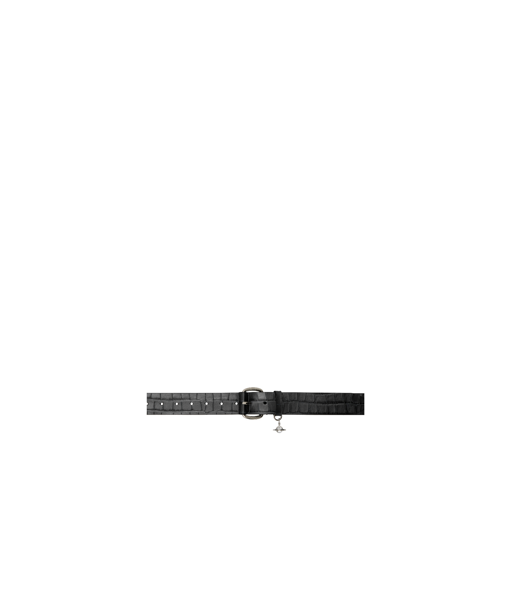 Vivienne Westwood Gray Wide Alex Charm Belt In Gray