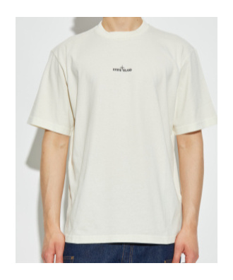 Stone Island Cotton Crew Neck T-shirt With Graphic Print In Neutral