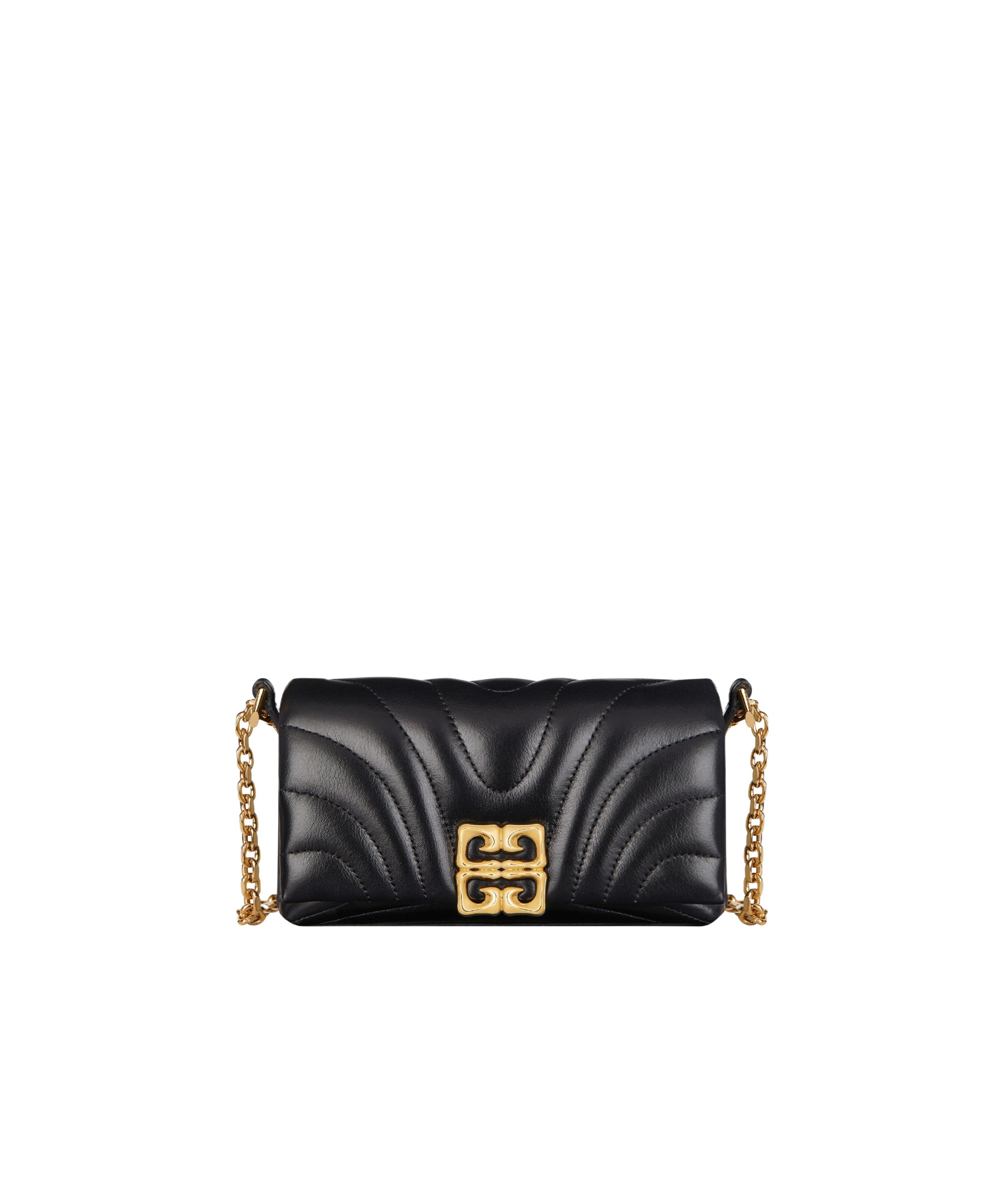 Givenchy 4g Liquid Chain Wallet In Quilted Leather In Black