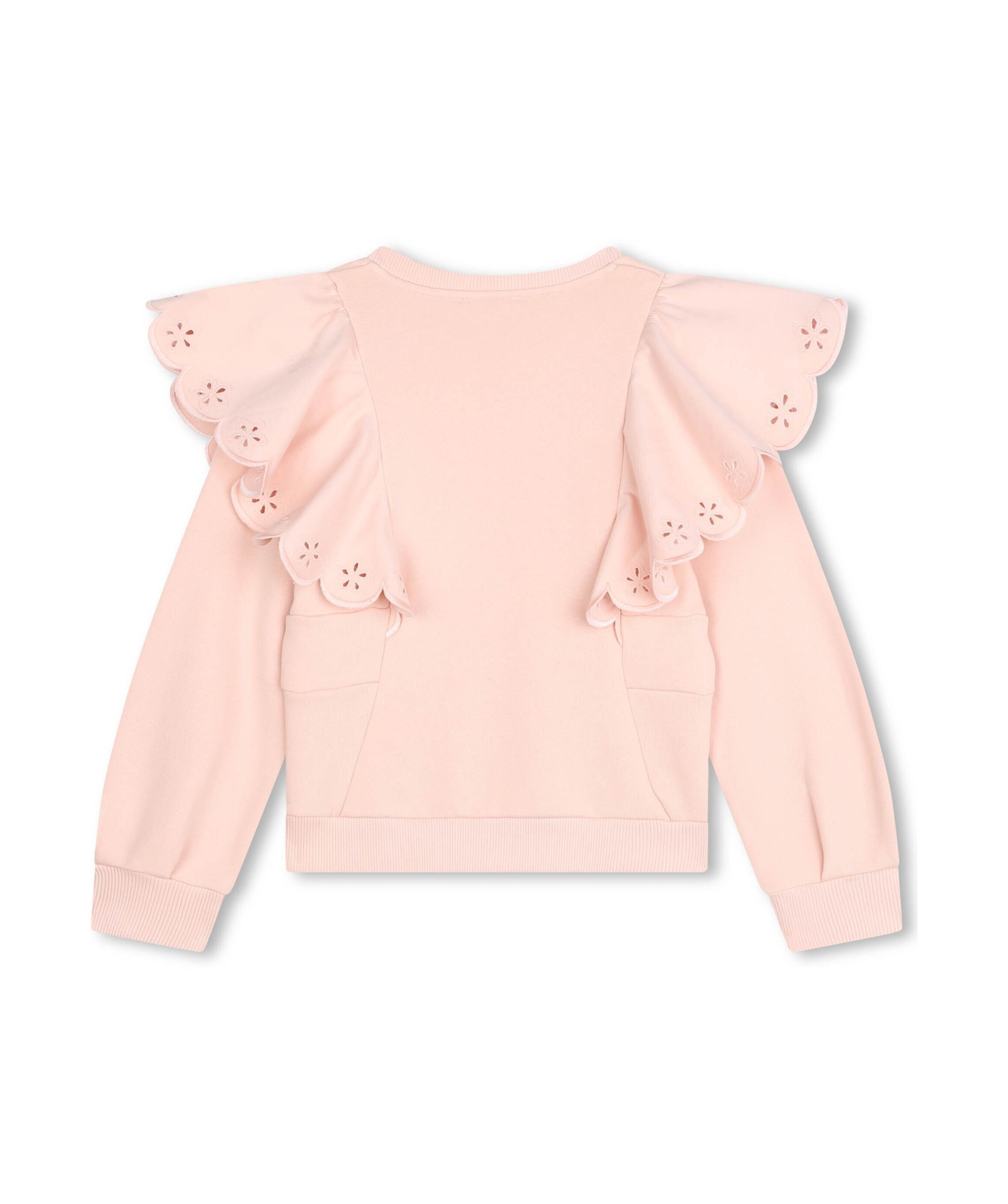 CHLOÉ RUFFLE-DETAIL COTTON SWEATSHIRT
