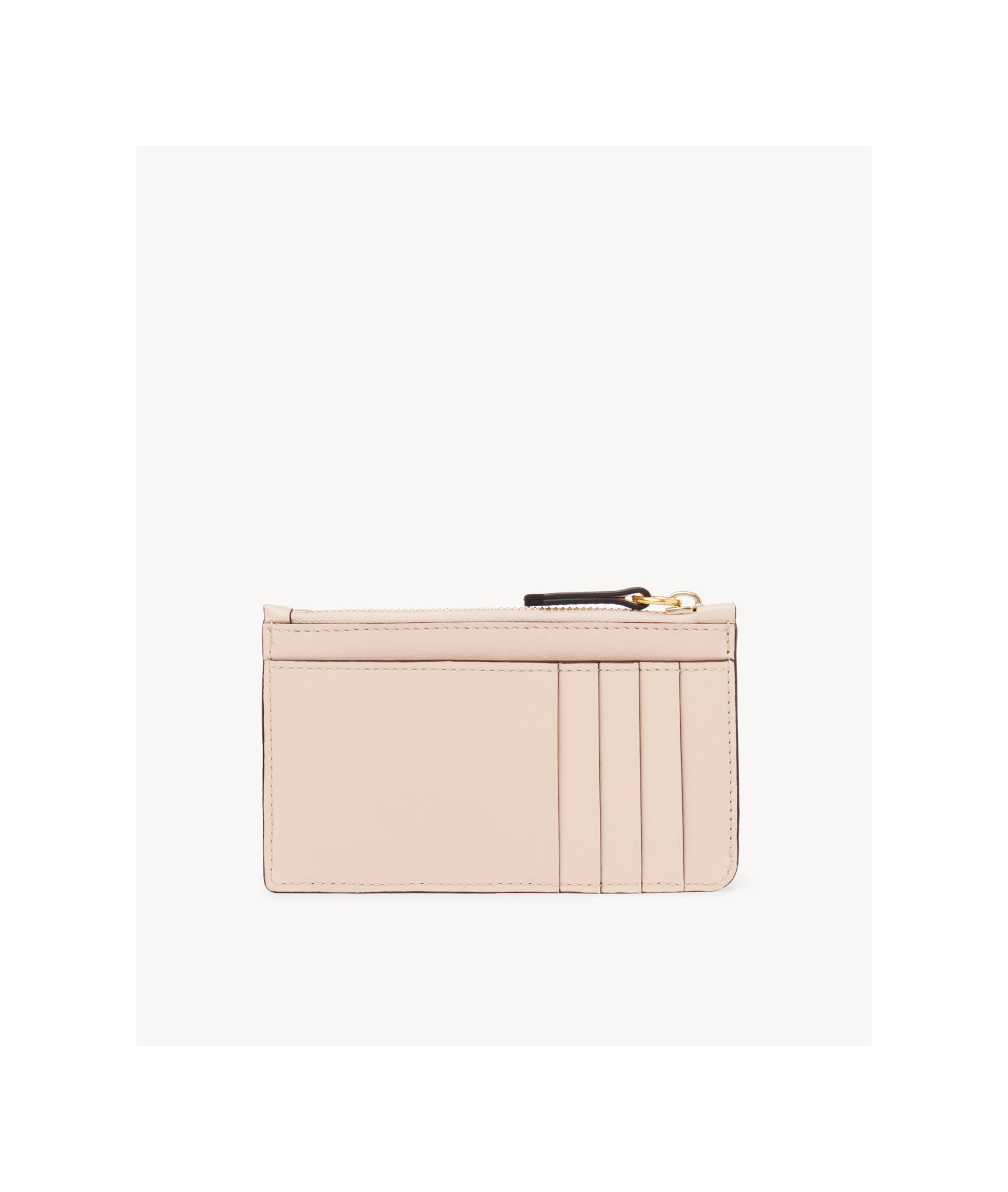 Chloé Iconic Logo Zip-around Leather Wallet In Nude
