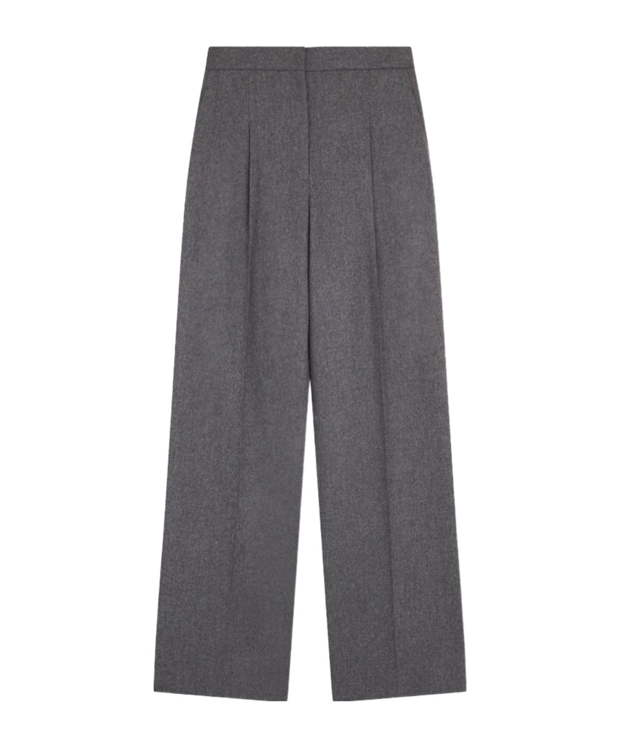Loulou Studio Wide Wool Trousers Back Pocket In Black
