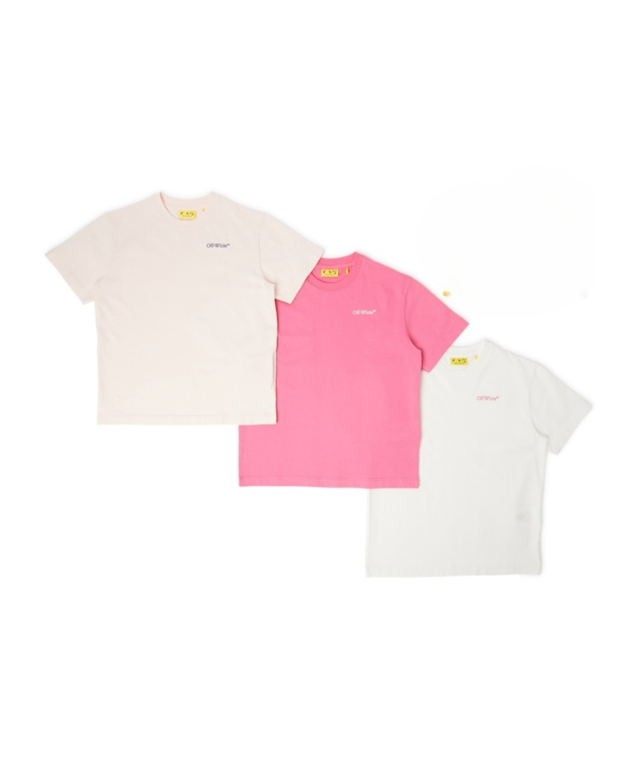 Off-white Three-pack Of Short-sleeved T-shirts In Pink