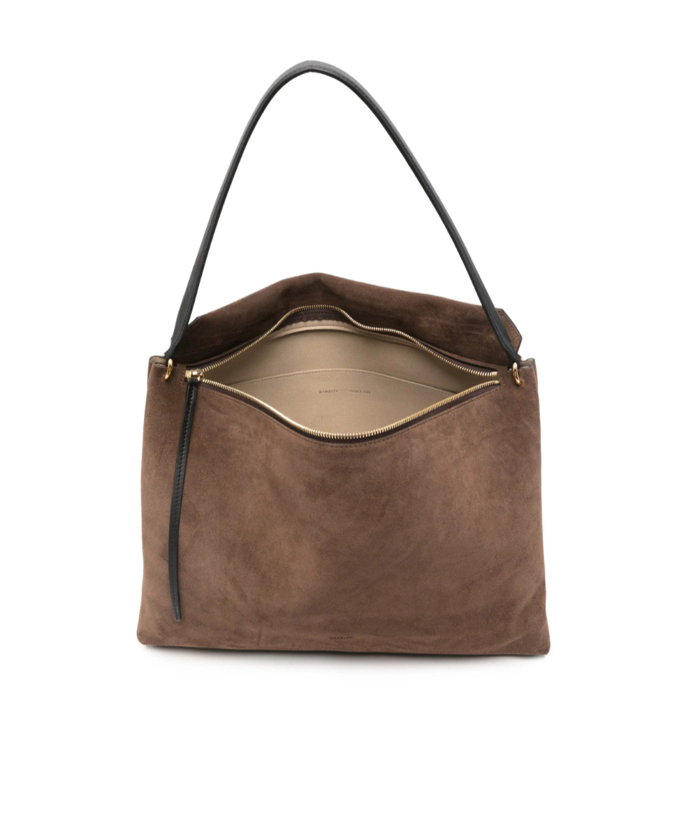 Wandler Penelope Suede Shoulder Bag In Brown