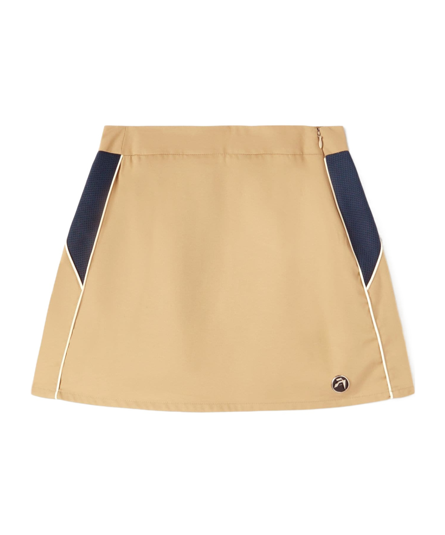 Ambush Mesh-panelled Cotton Miniskirt In Nude