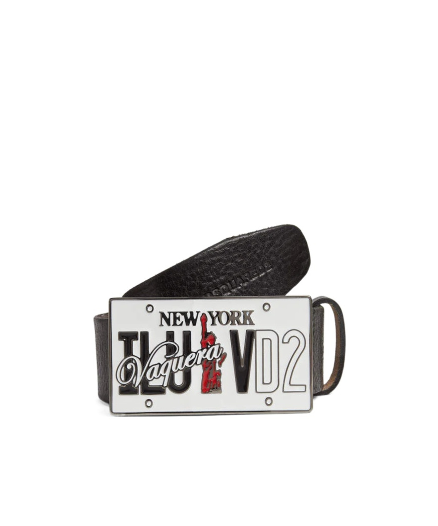 Dsquared2 Logo-buckle Leather Belt In Black