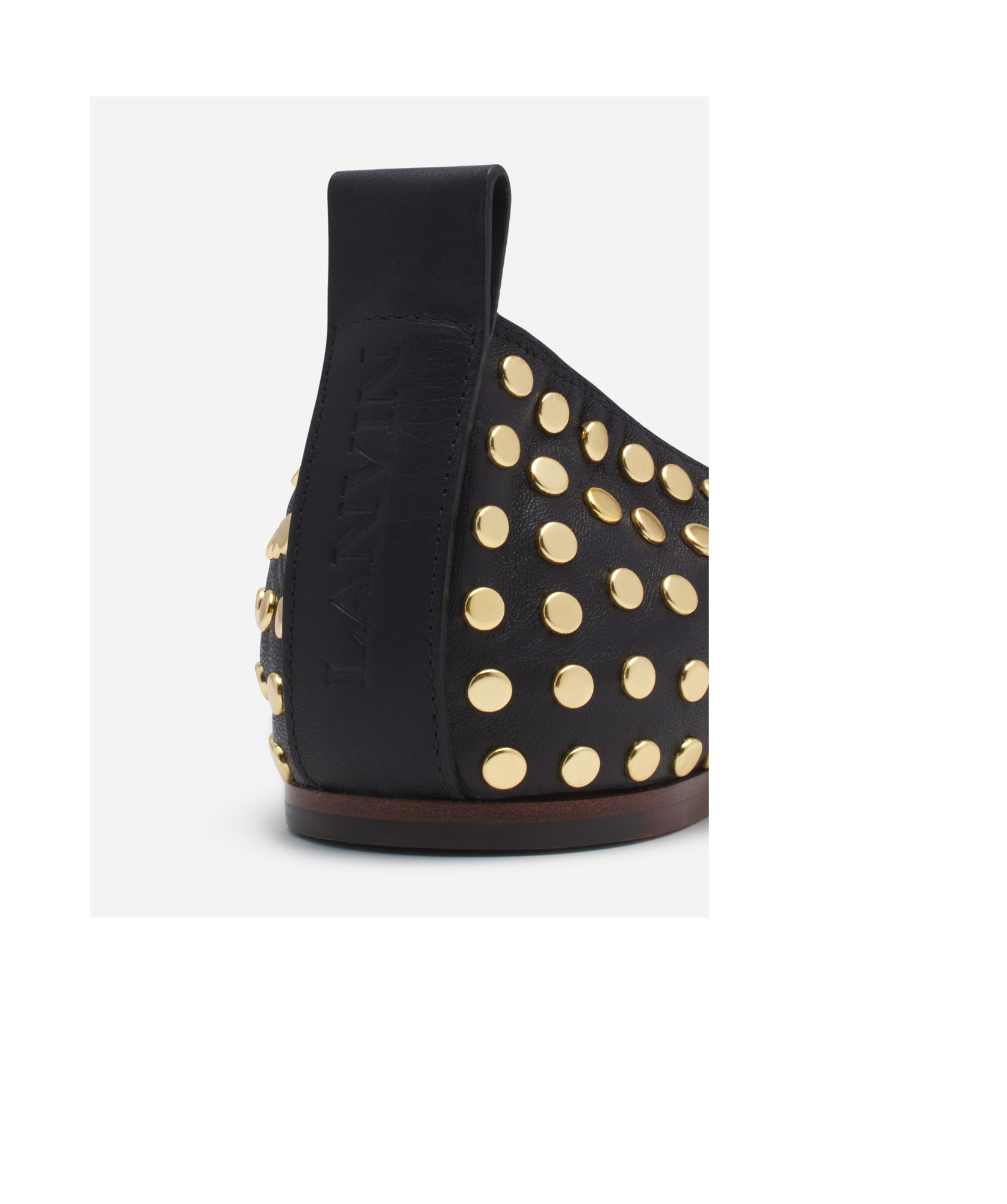 Lanvin La Ballerine En Cuir Avec Studs Pour Femme In Black