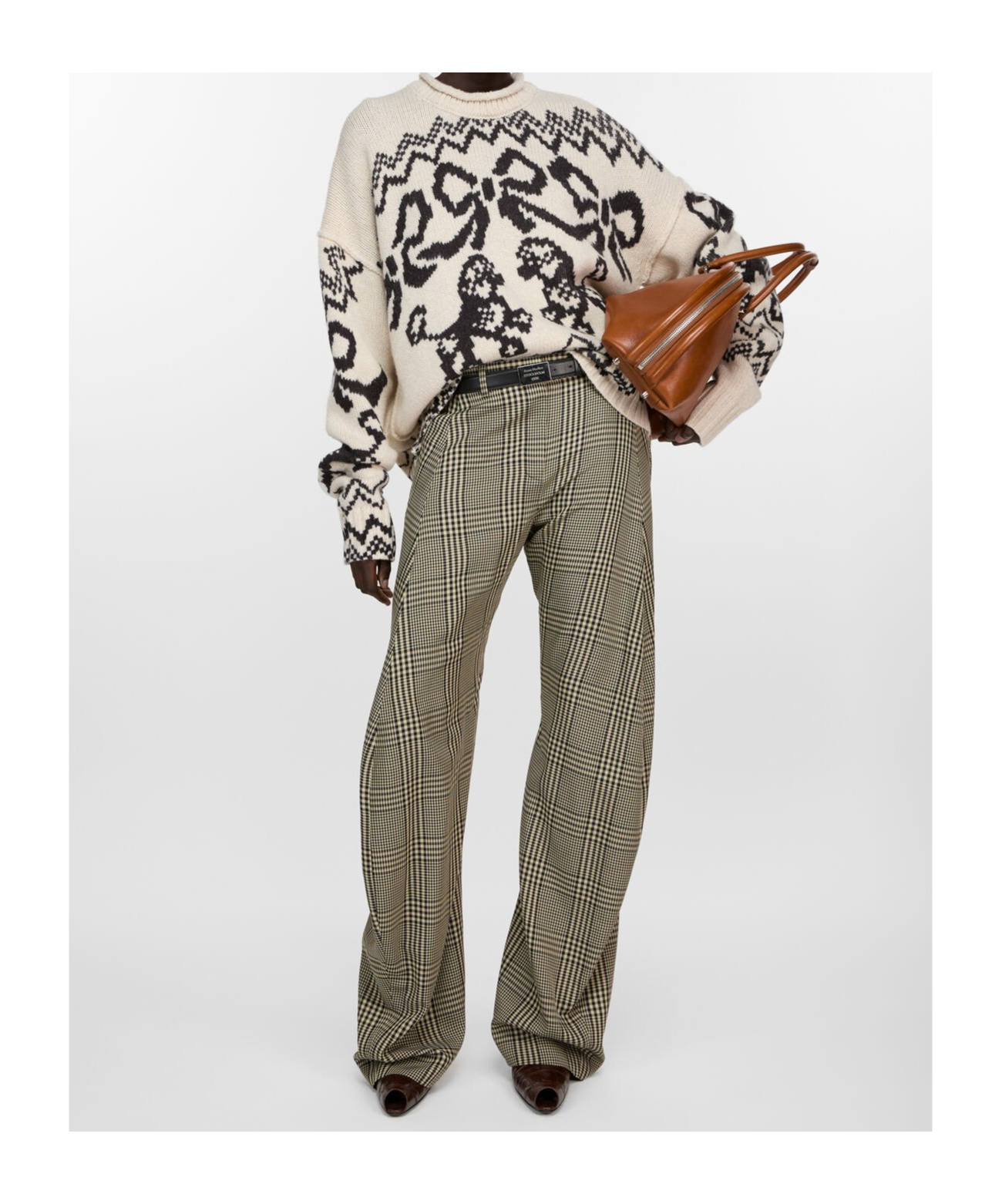 Acne Studios Checked Trousers In Gray