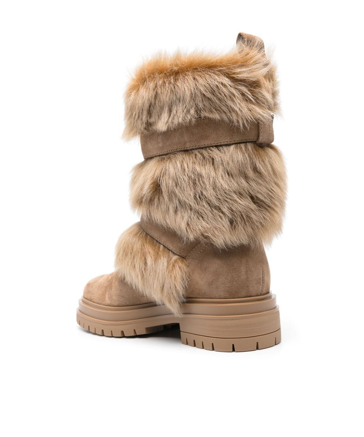 Shop Gianvito Rossi Maverick Buckle Detailed Biker Boots In Nude